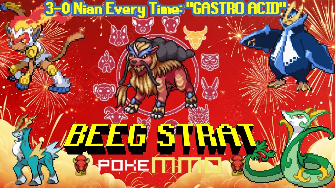 START Suppressing Nian! The EASIEST GASTRO ACID Strategy (PokeMMO NYE)