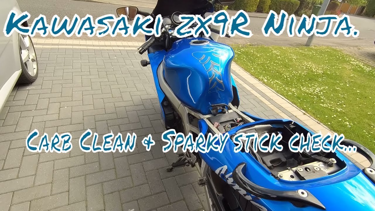 Снятие/очистка карбюратора Kawasaki ZX9R и проверка свечей зажигания
