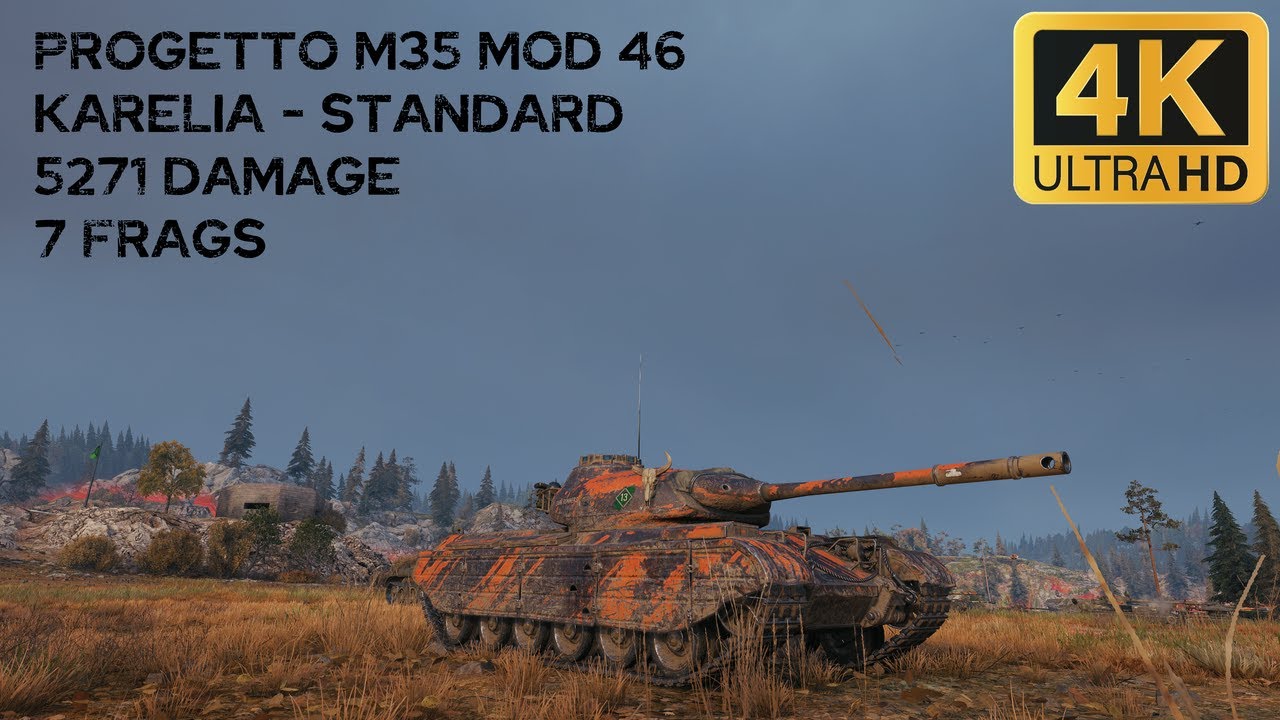 Progetto M35 mod 46 5,3k damage 7 frags on Karelia - World of Tanks