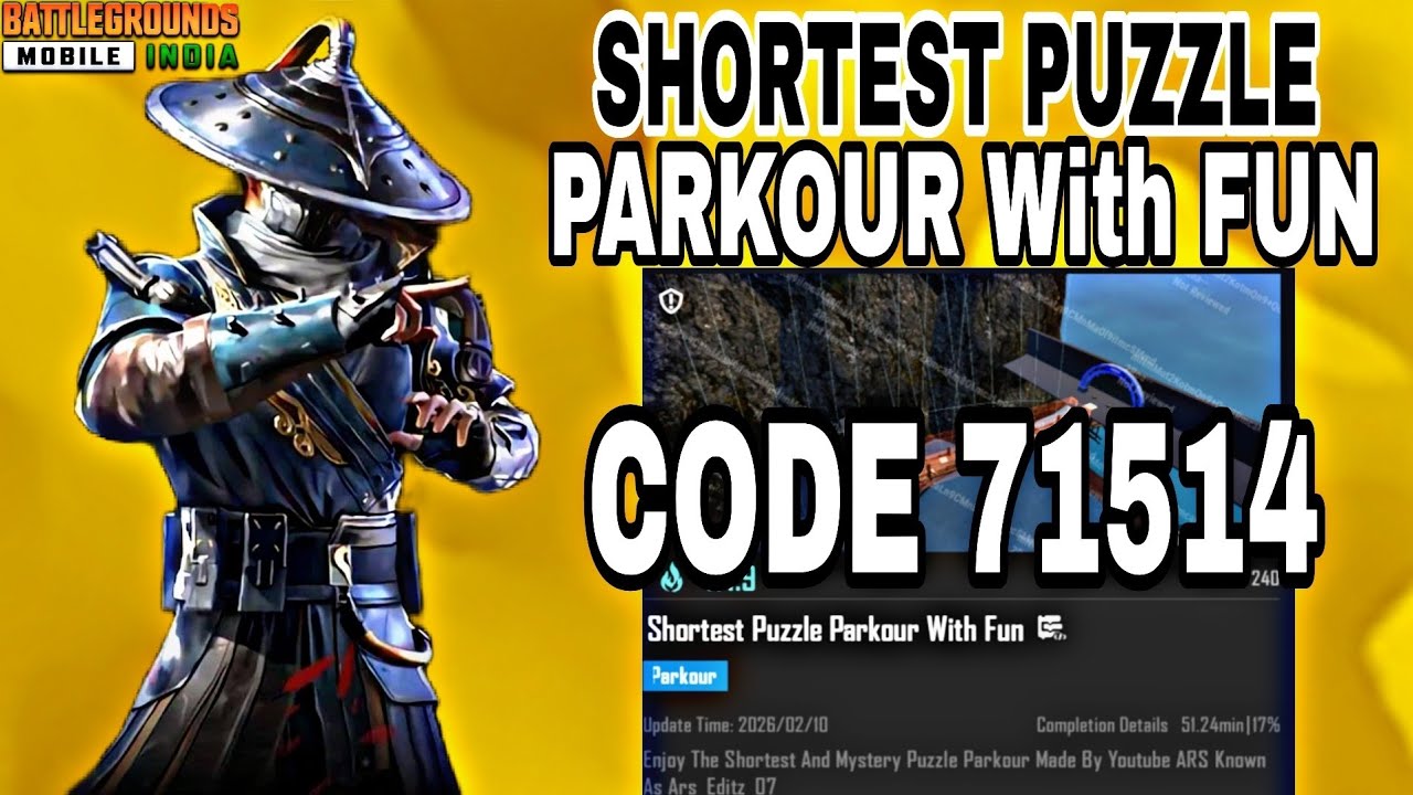 Bgmi wow mode code 71514🔥 shortest puzzle PARKOUR With FUN #pubg #pubgmobile #bgmi 