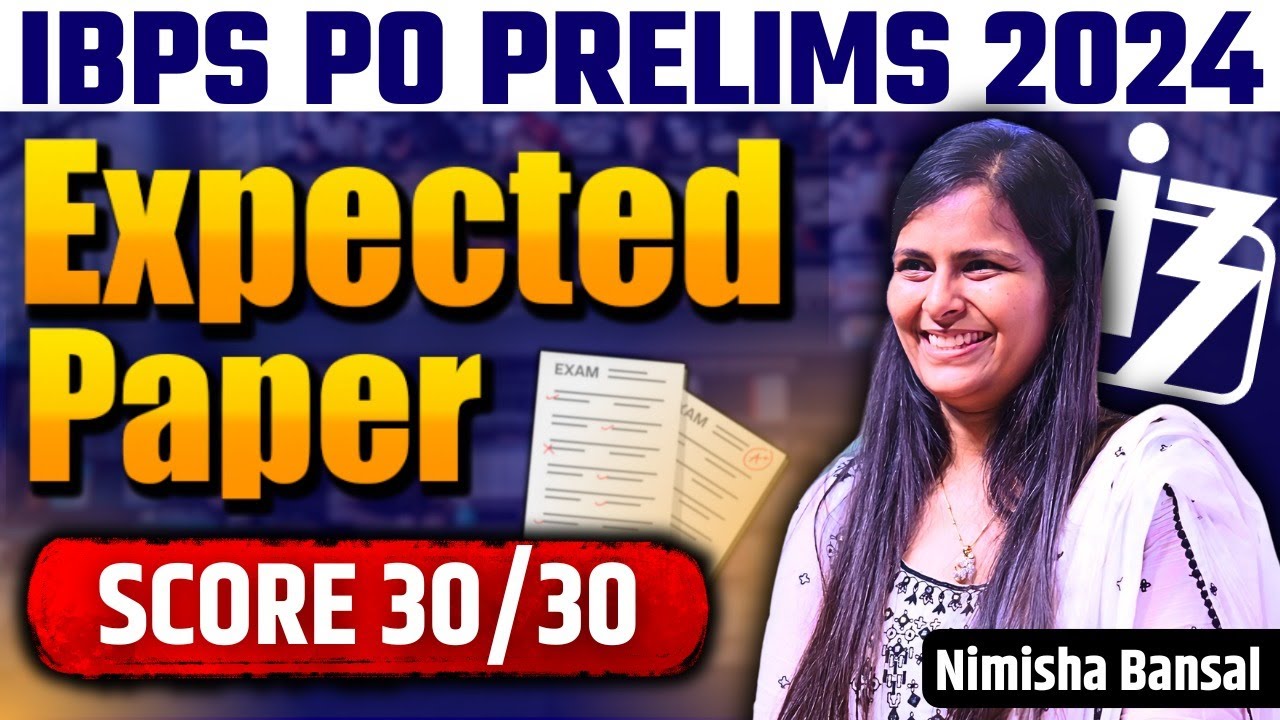 IBPS PO PRELIMS 2024  | MOST EXPECTED PAPER | COMPLETE ANALYSIS |Perfection Class | NIMISHA BANSAL