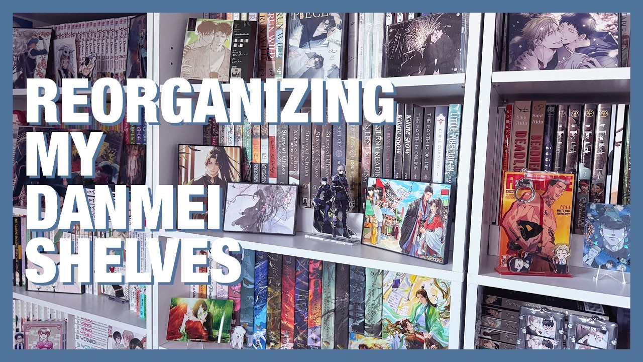Danmei Shelf Reorganization | rearranging my danmei shelves to fit my new svsss hardcover box set 😍