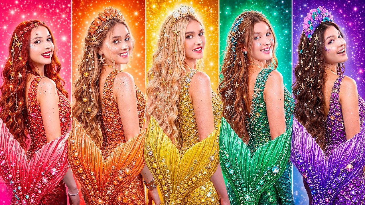 Rainbow Mermaids Challenge! Living as Every Color Mermaid