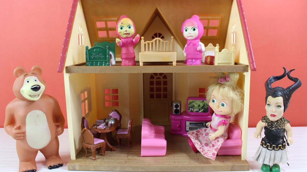 Maşa İle Koca Ayı İki Katlı Oyuncak Büyük Evde Oyun Oynuyor Masha and the Bear