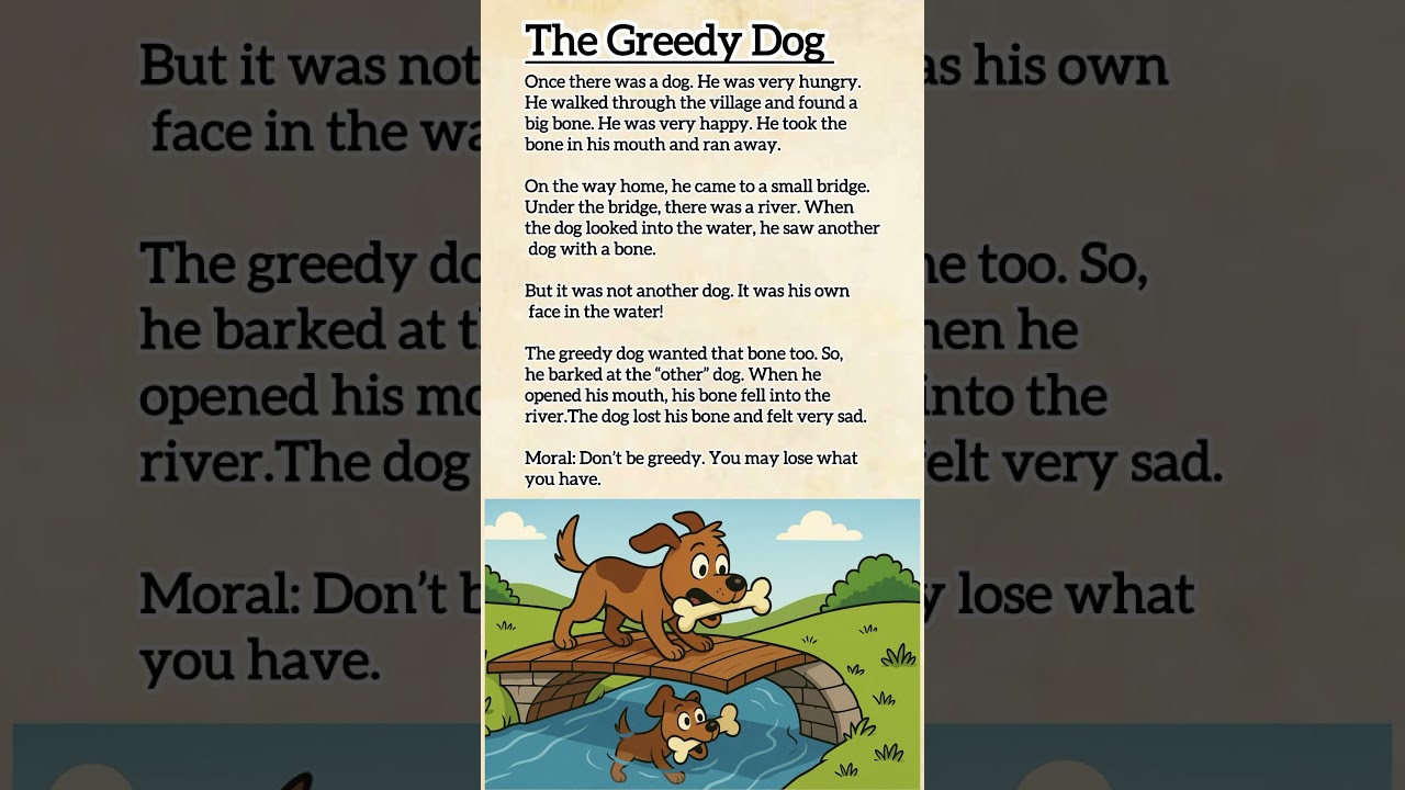 The Greedy dog 🐶 || English short story for kids 🧒