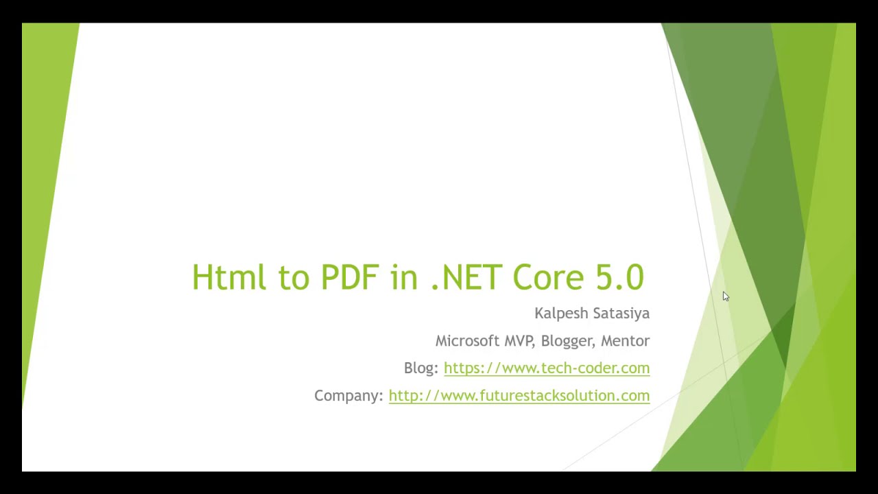Html to PDF in .NET Core 5.0