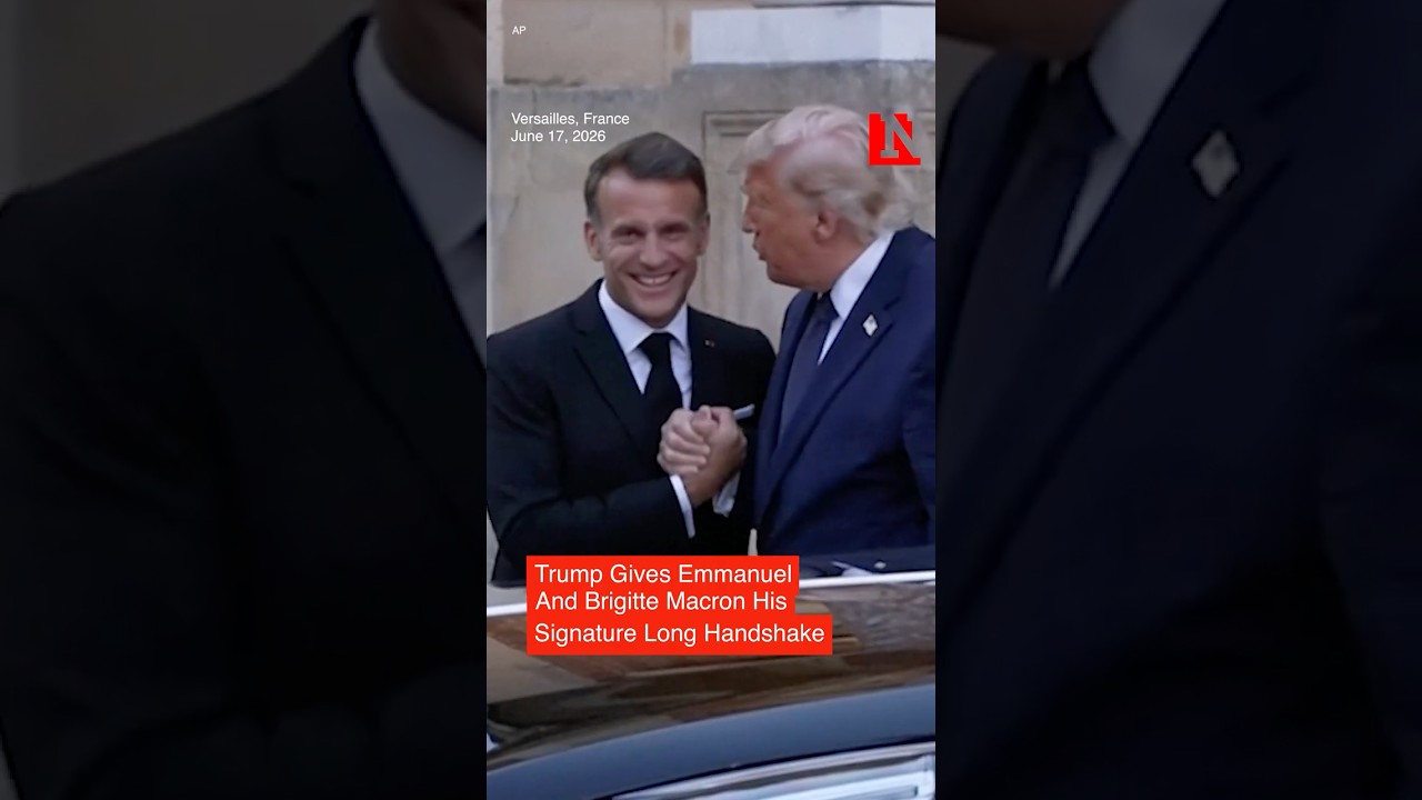 Trump Gives Emmanuel And Brigitte Macron His Signature Long Handshake
