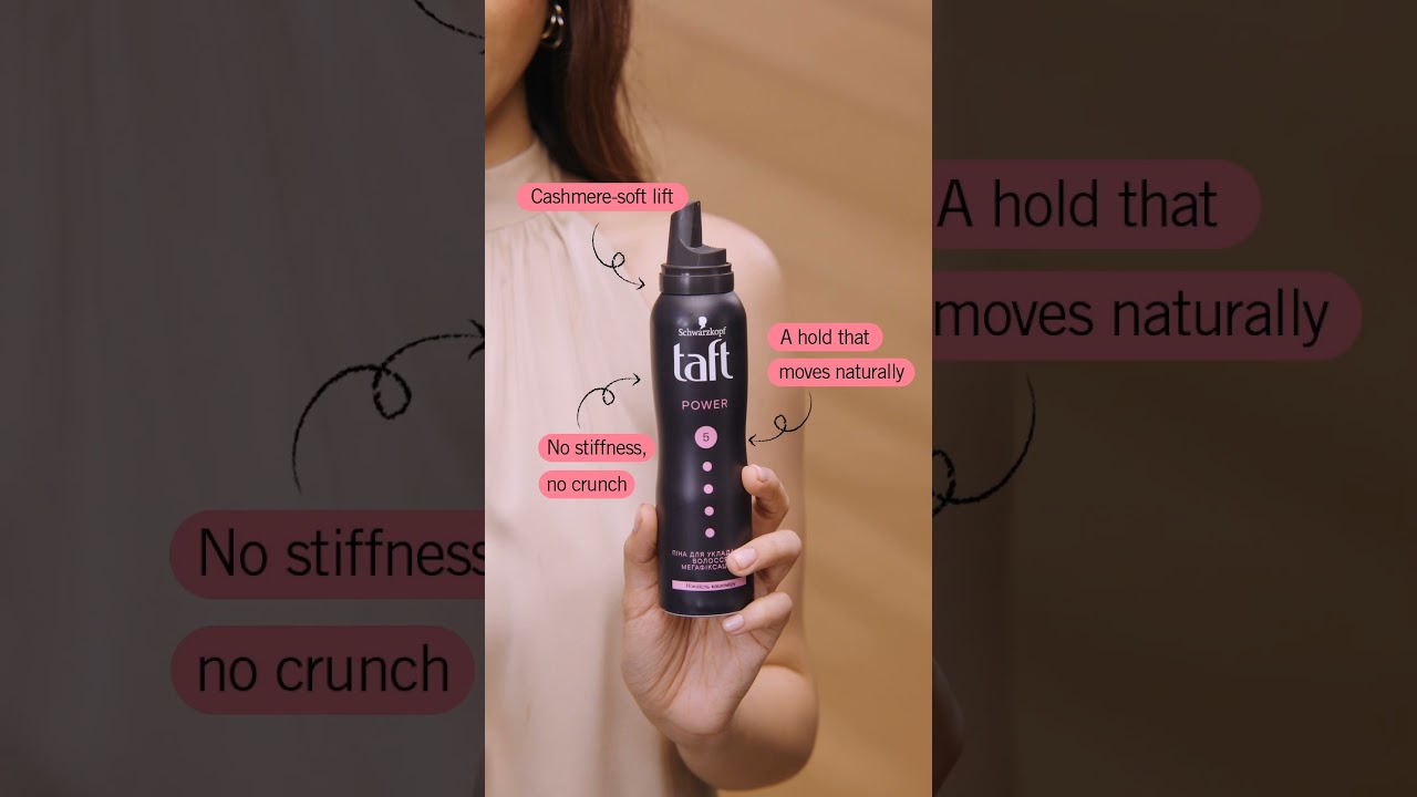 Taft Power Mousse! A hold that lasts and cashmere-like softness you can feel!