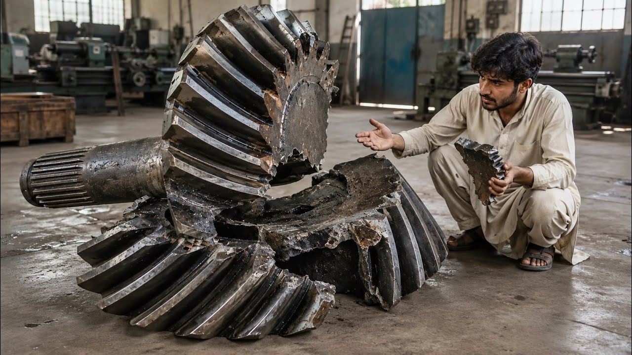Incredible Rebuild of a Giant Broken Pinion Gear | Amazing Manufacturing Process