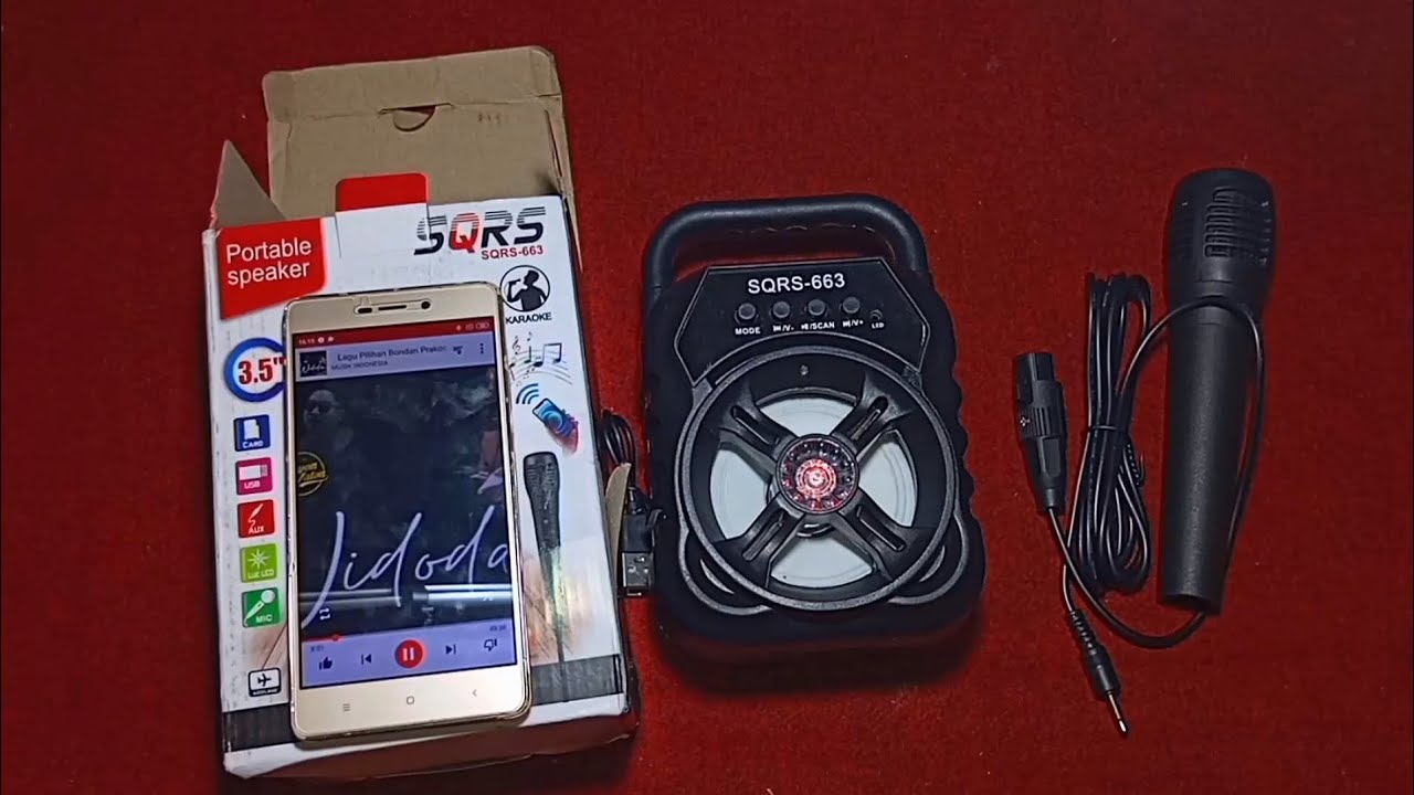 REVIEW SUARA SPEAKER & FITUR² YANG ADA DI PORTABEL SPEAKER SQRS 663!! SUARANYA... #speakerbluetooth