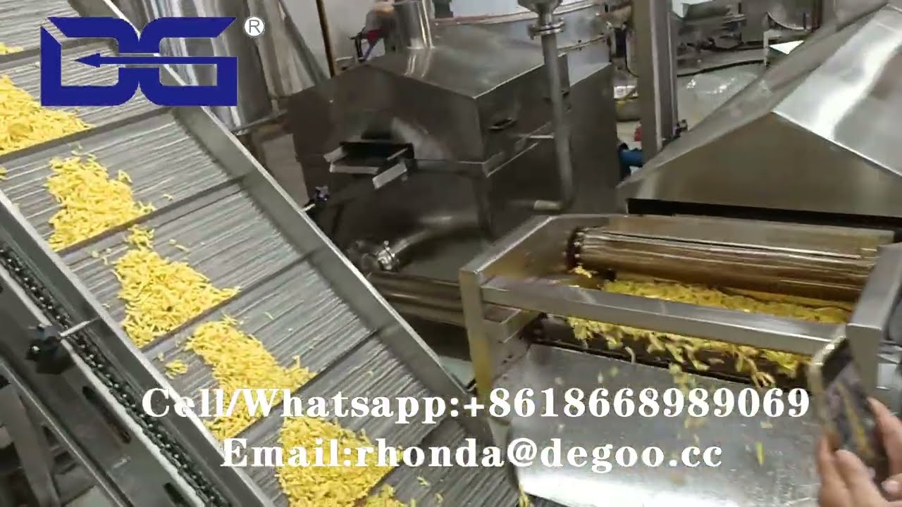 Fully automatic snacks frying machine fryums papad fryer chips frying production line