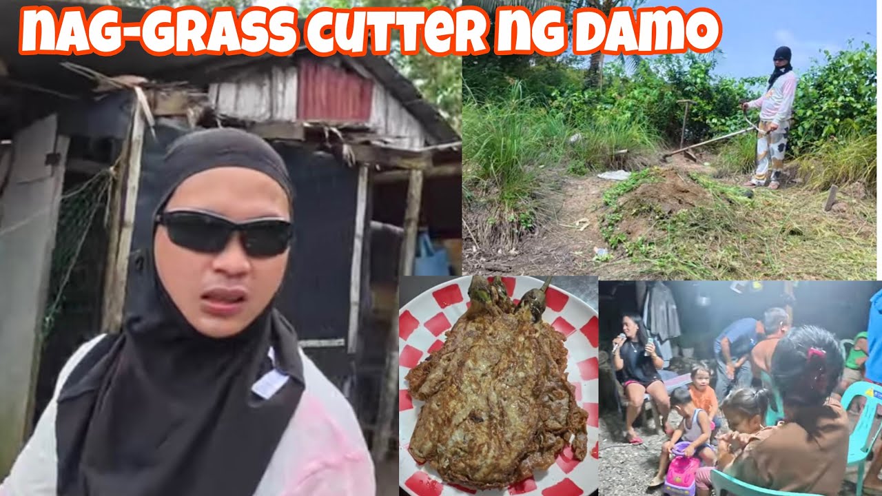 PAGGA-GRASS CUTTER NG DAMO SA FISHPOND 
