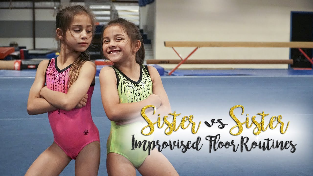 Sister VS Sister Improvised Gymnastics Floor Routines| Sariah SGG