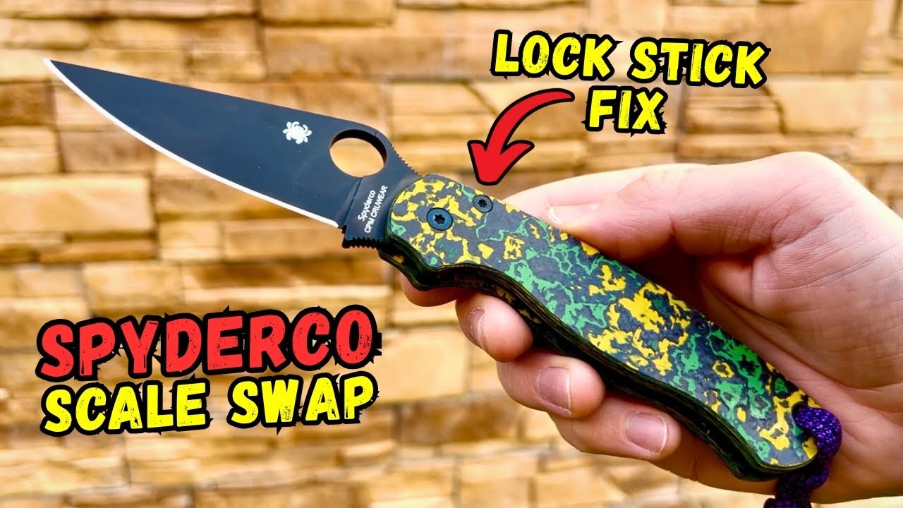 Spyderco PM2 Lock Stick FIX & Scale Swap, Toxic Storm Fatcarbon, CruWear Sharpening. CME by OCD4EDC