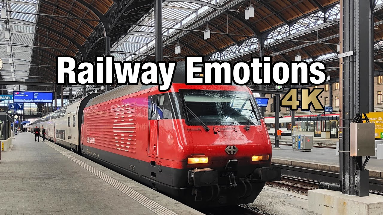 🚆 4K InterCity cab ride on a historic railway route followed by High-speed (Switzerland Basel-Bern)
