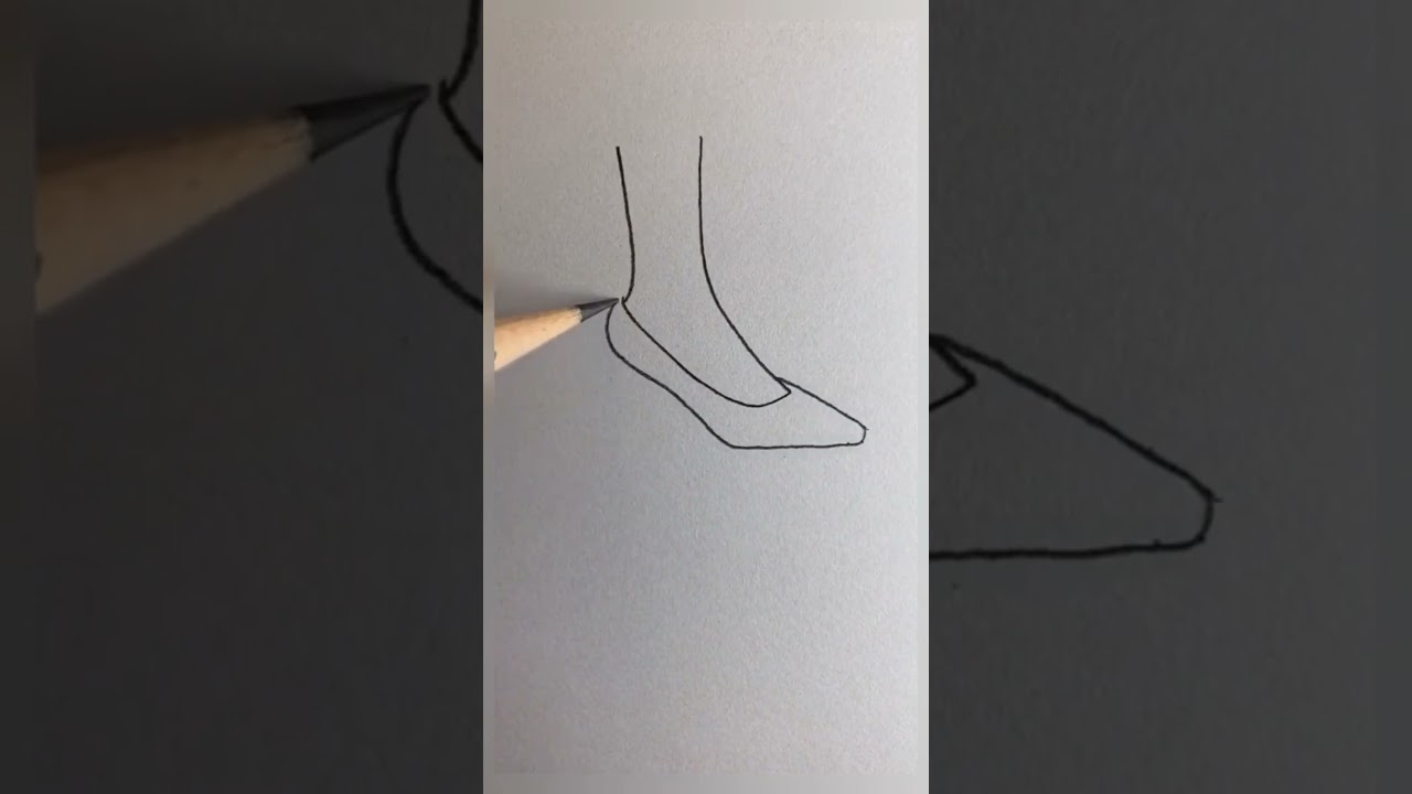 Desenhando um P&eacute; + Salto alto bem f&aacute;cil #shorts #desenho #desenhando