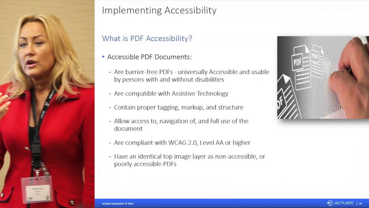PDF/UA as a means to Section 508 compliance | Jeff Williams and Shannon Kelly, Actuate