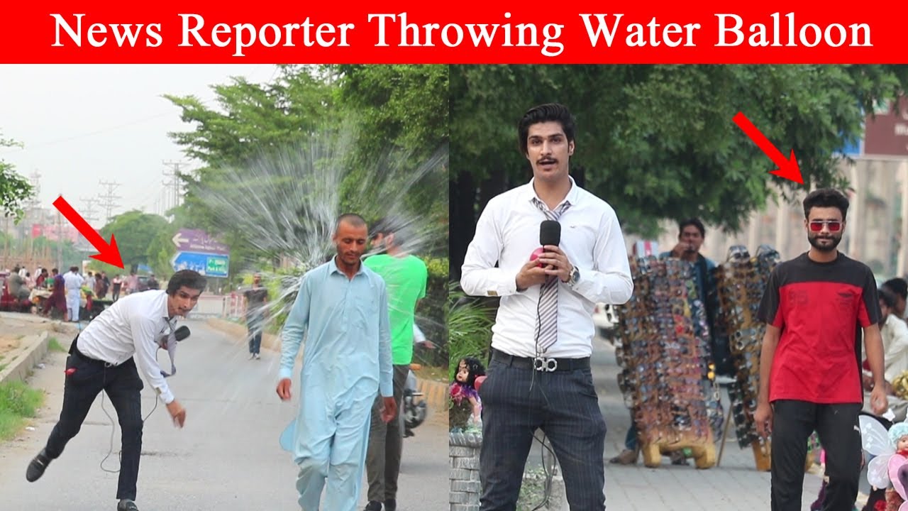 Throwing Water Balloons By News Reporter | Throwing Water Balloons Prank |Part 6