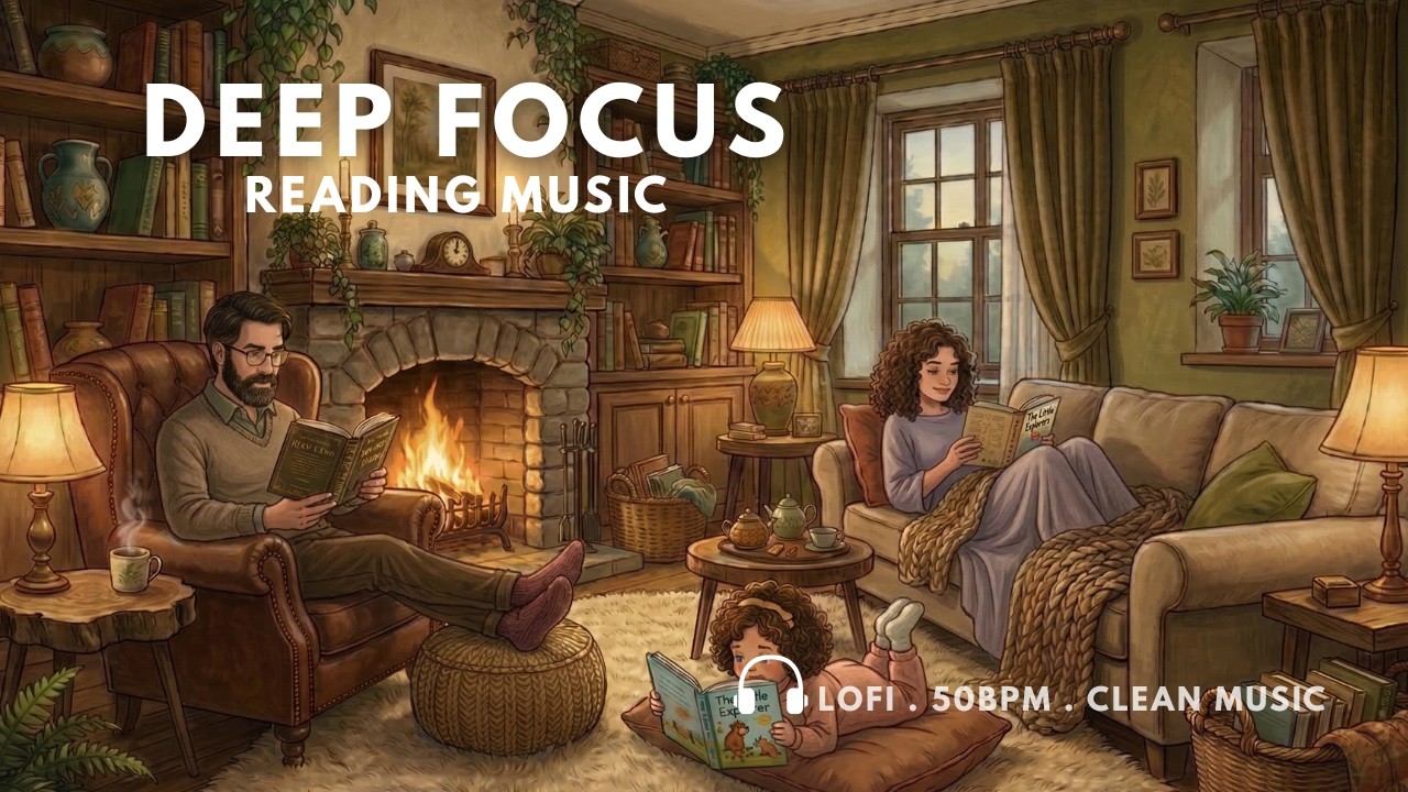 Cozy Reading Room | Clean Ambient Lofi for Deep Focus & Study