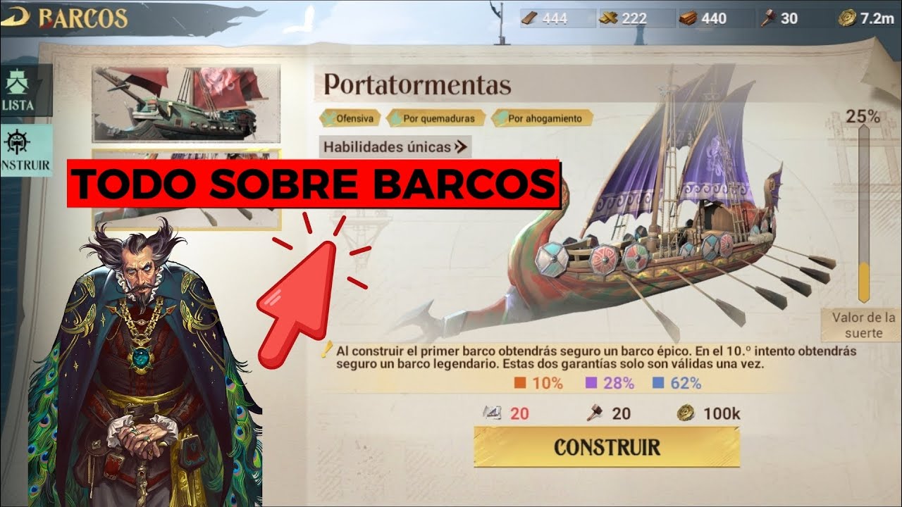 SEA OF CONQUEST | BARCOS: CONSTRUCCION, DESMANTELAR, RESETEAR, REFINAR HABILIDADES, POTENCIACION.