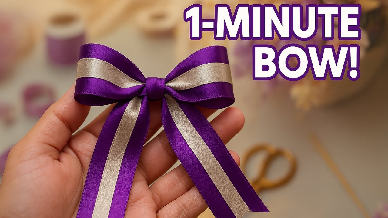 How to Make a Double Color Bow | EASY & FAST DIY Bow Tutorial for Gifts & Crafts 🎀✨