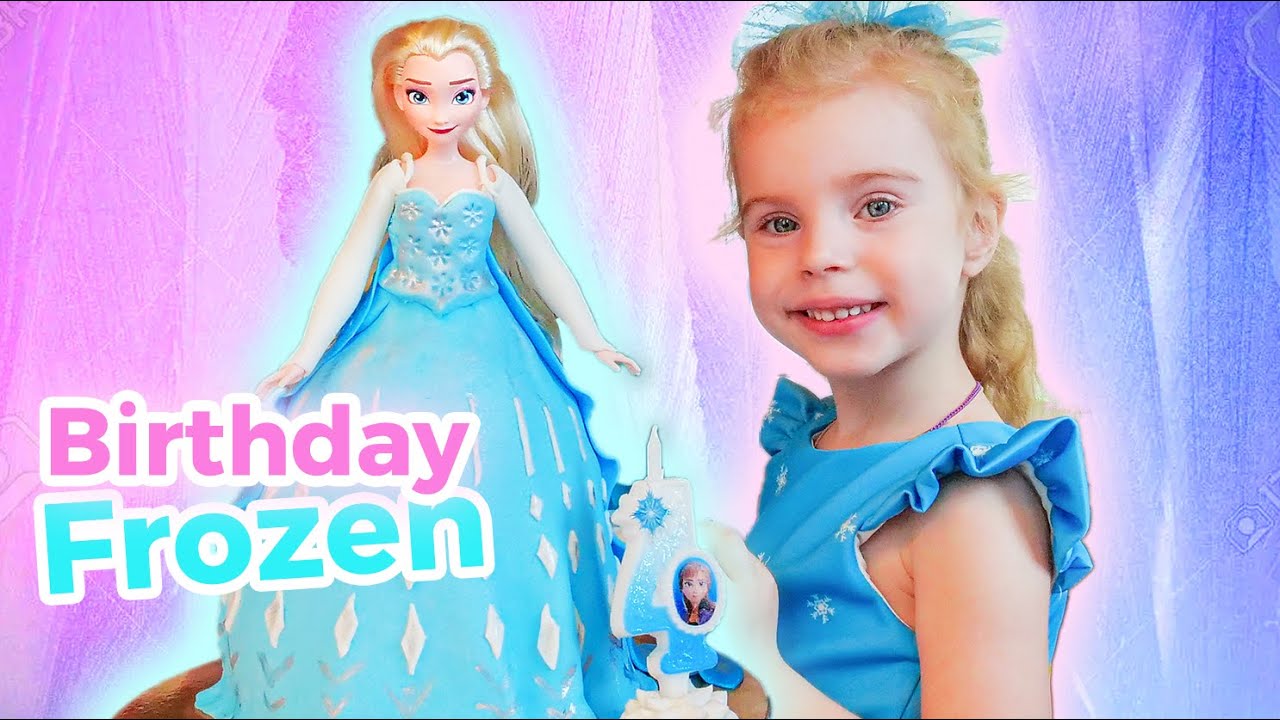 Home BIRTHDAY in the style of Frozen. ELSA CAKE. My sister Kate is 4 years old ❤️