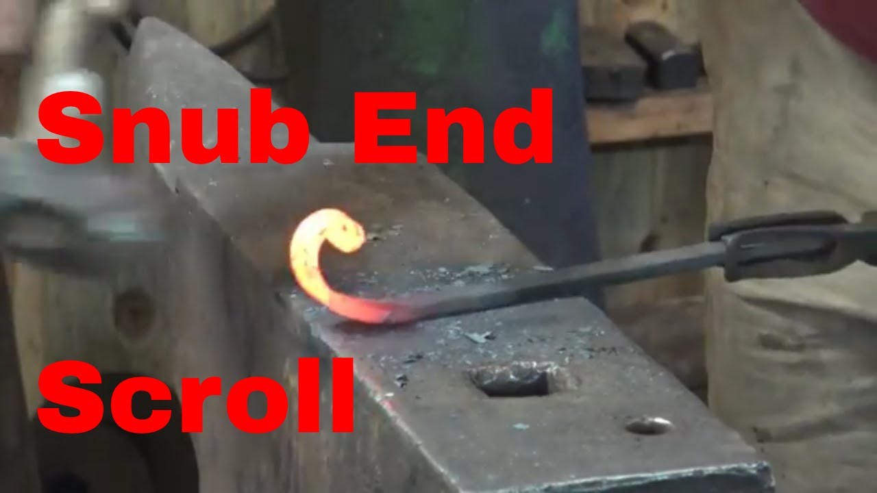 Forging a snub end scroll - ornamental ironwork