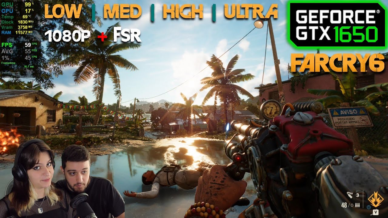GTX 1650 | Far Cry 6 - 1080p - Low, Medium, High, Ultra + AMD FSR