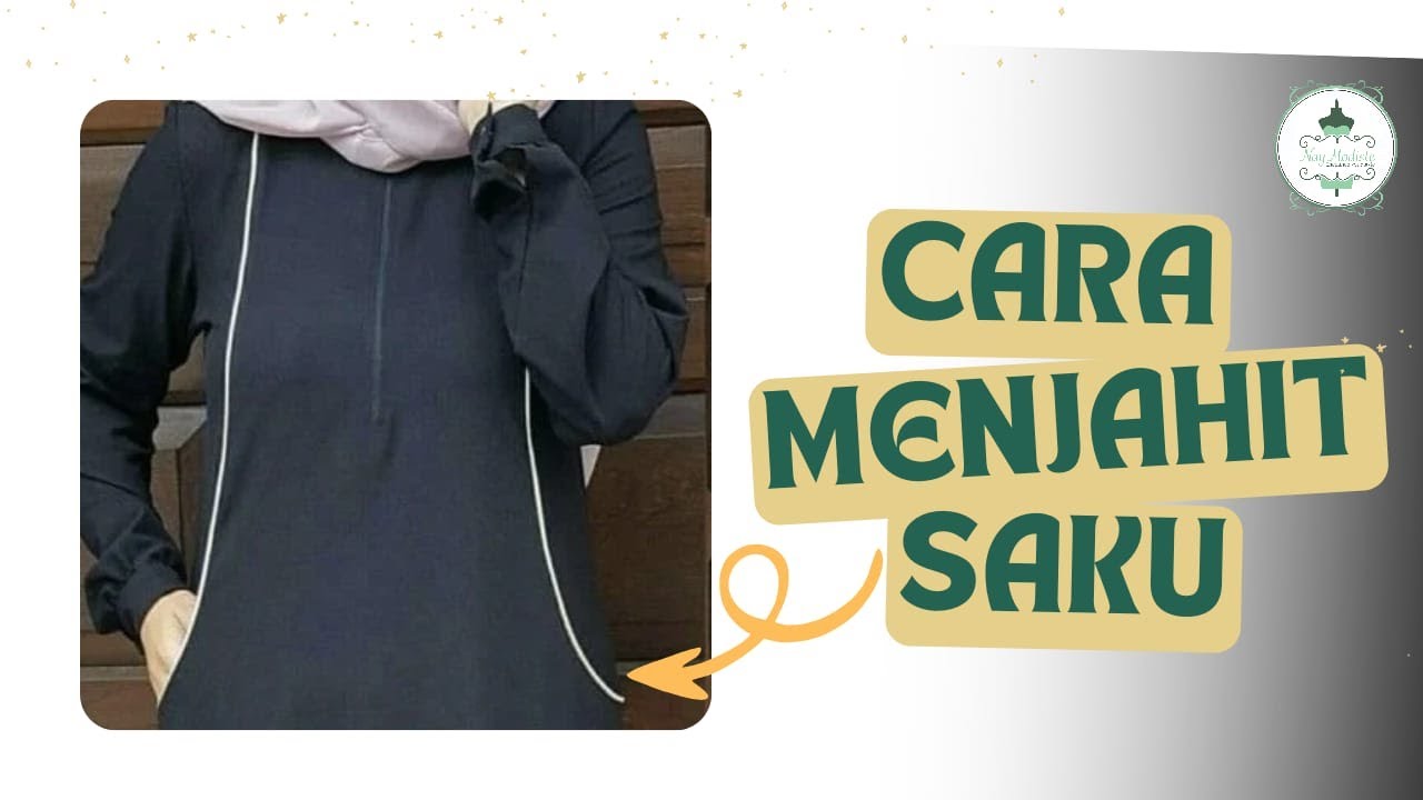 Cara menjahit saku gamis(Garis princess Bahu)