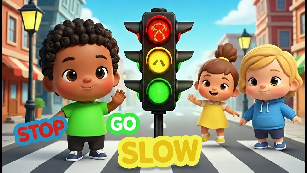 Stop, Go, Slow! 🚦 | Traffic Light Song for Toddlers | Learn Colors & Safety