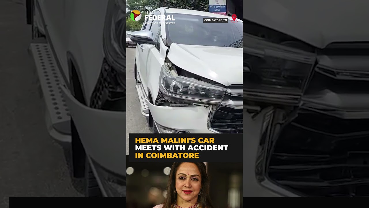 Hema Malini's car meets with accident in Coimbatore | #shorts