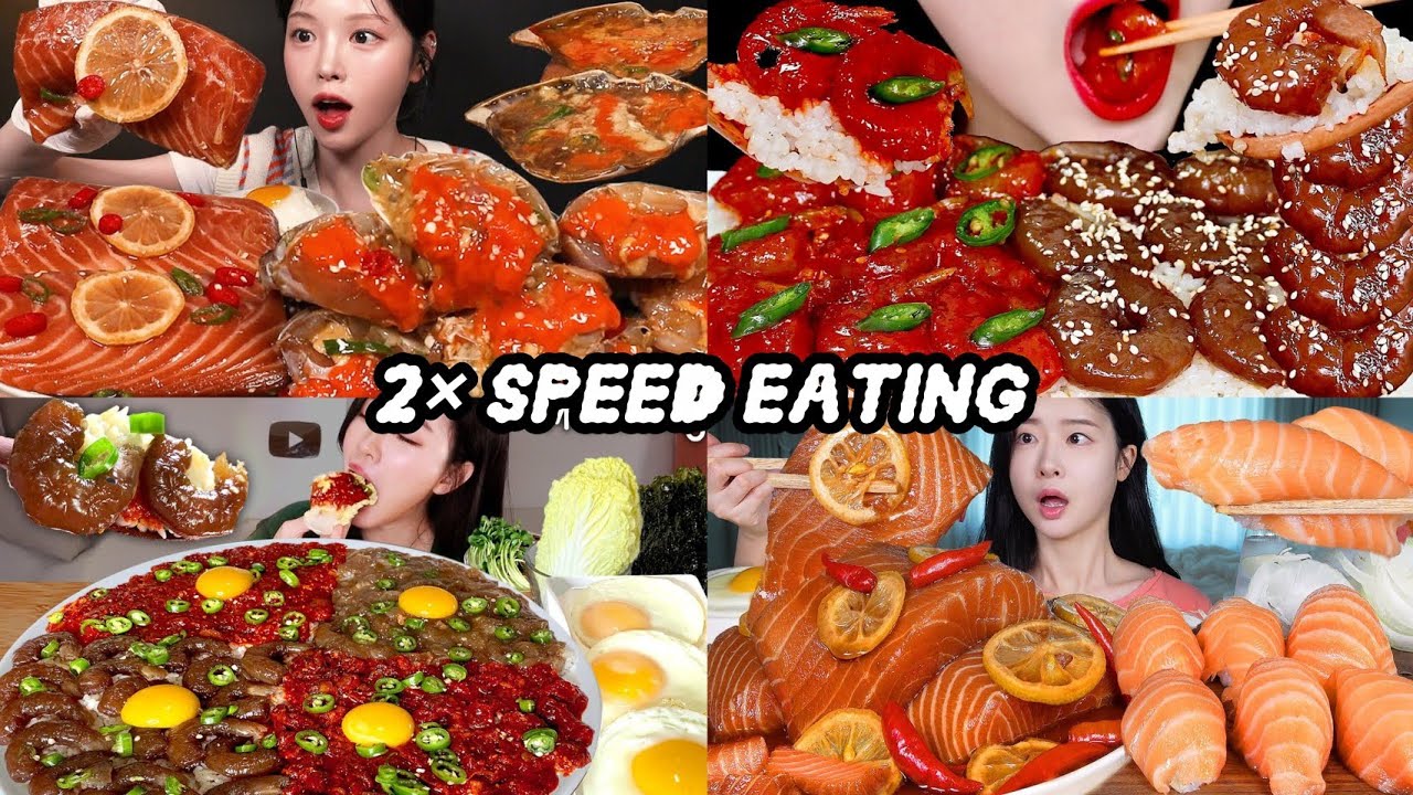 MUKBANG SOY SAUCE MARINATED SHRIMP & SOY-MARINATED SALMON, CRAB | KOREAN SEAFOOD MUKBANG COMPILATION