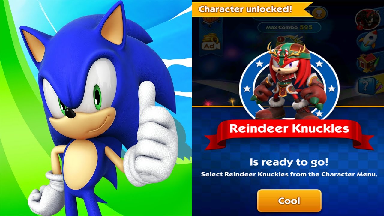 Разблокировка нового персонажа, оленя Наклза, в Sonic Dash! (Обновление для Android и iOS)