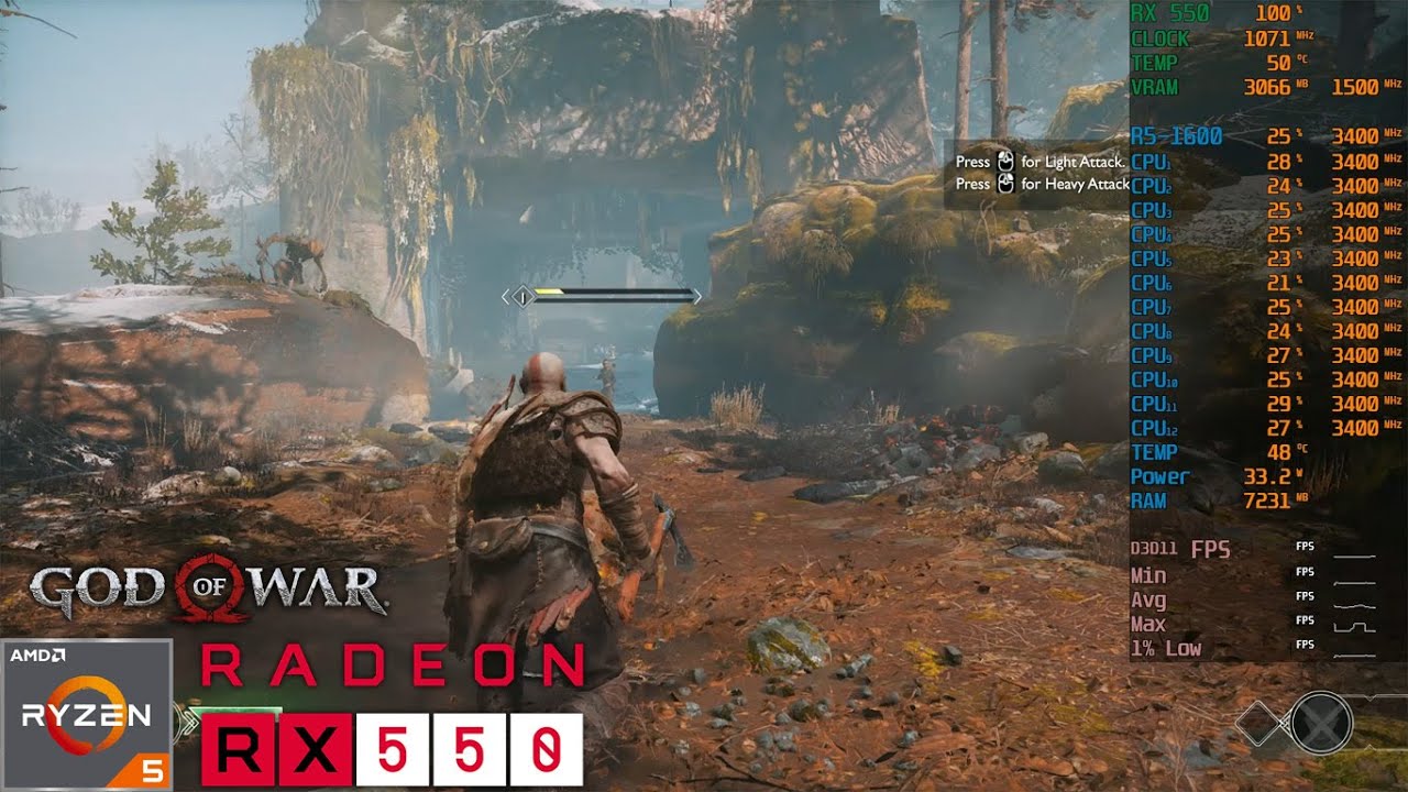 God of War | RX 550 4GB | Ryzen 5 1600