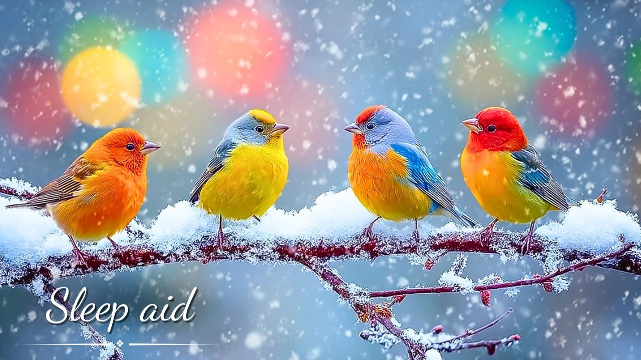 Serene Winter Birds 🐦🎹 Relaxing Piano and Snowy Ambience for Stress Relief and Healing