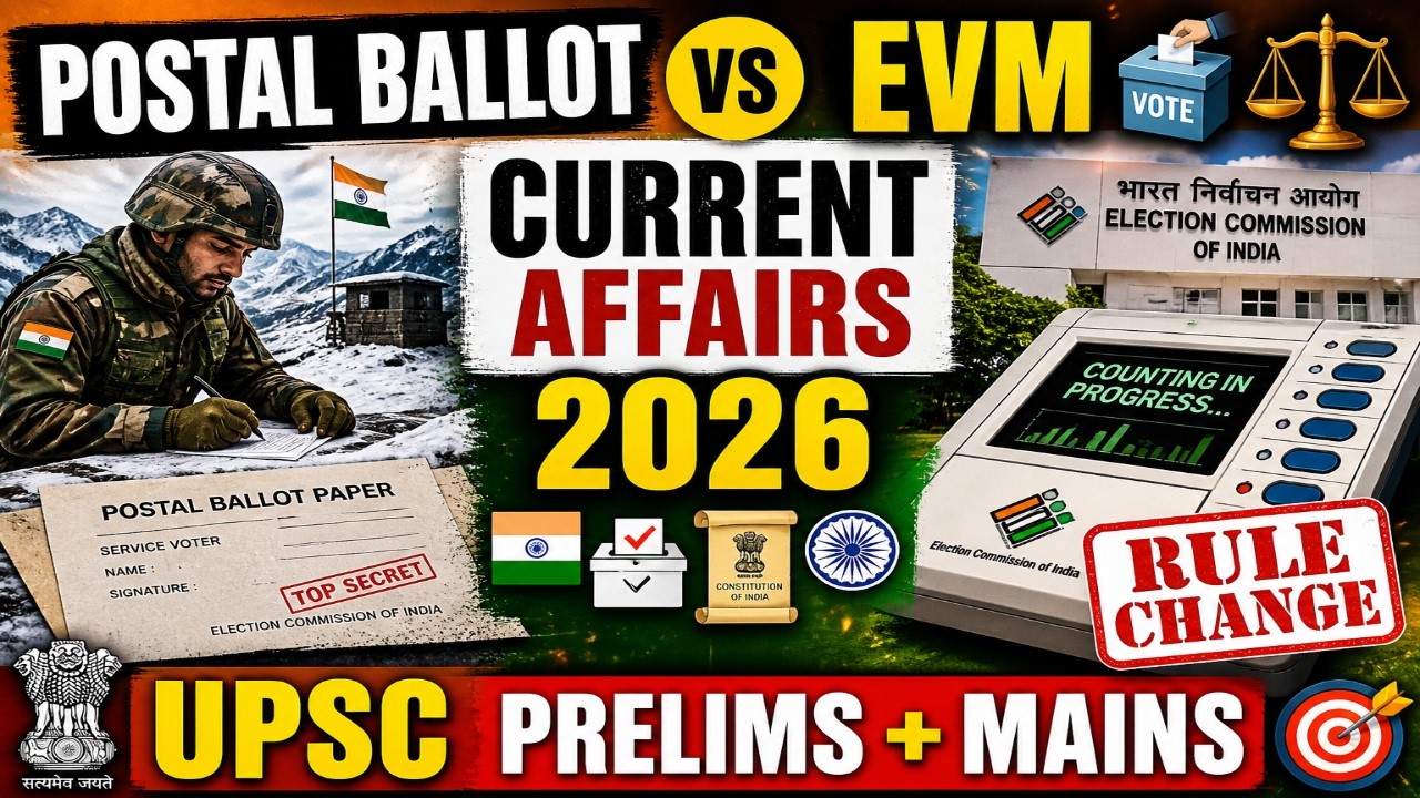 Postal Ballot vs EVM Counting Rule Explained |  Polity & Governance Current Affairs 2026🗳️ UPSC