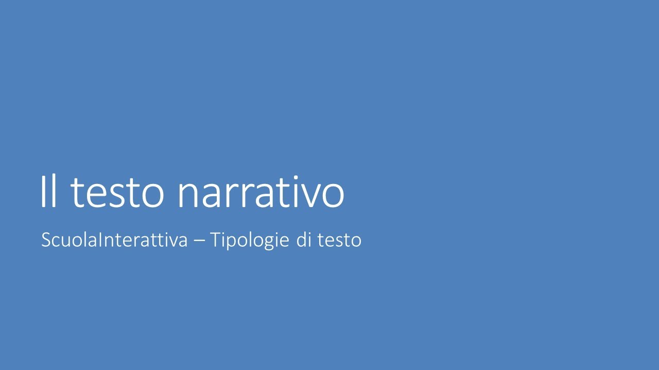 Il testo narrativo