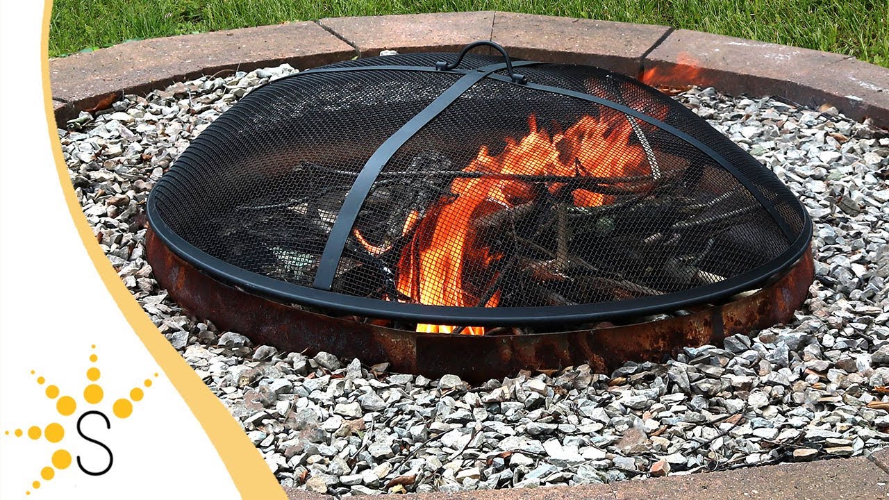 Sunnydaze Outdoor Heavy-Duty Steel Round Fire Pit Spark Screen - Size Options - KF-HDS36