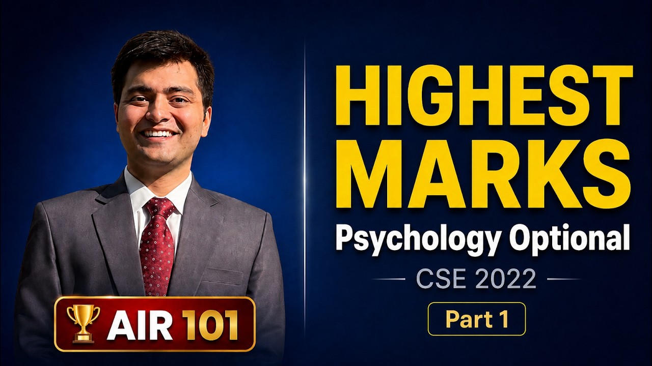 AIR 101 Manasvi Sharma Reveals Psychology Optional Strategy | Highest Marks CSE 2022