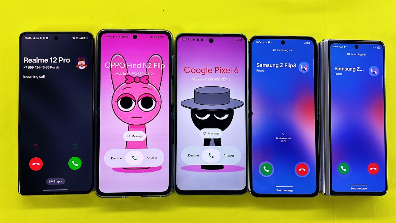 Incoming Call + Timer Samsung Z Flip 3, Z Fold 3, OPPO Flip, Realme 12 Pro, Realme C67
