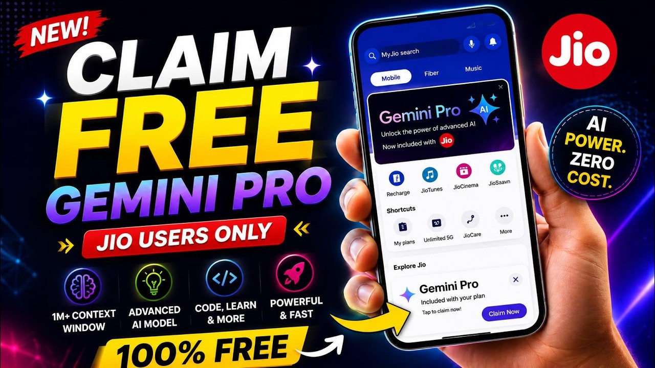 🔥 How to Claim Google Gemini Pro FREE with Jio Recharge | Get 18 Months Google AI Pro (Step-by-Step)