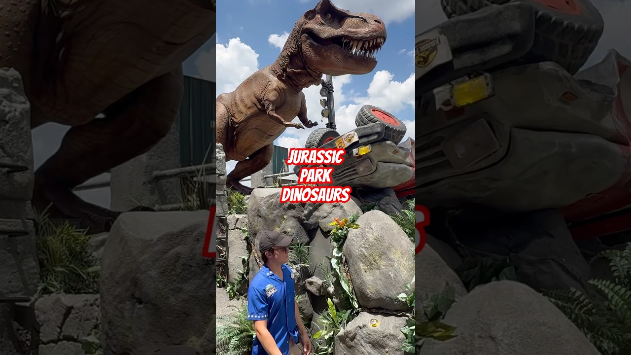 Jurassic World float as the grand finale of its Mega Movie Parade