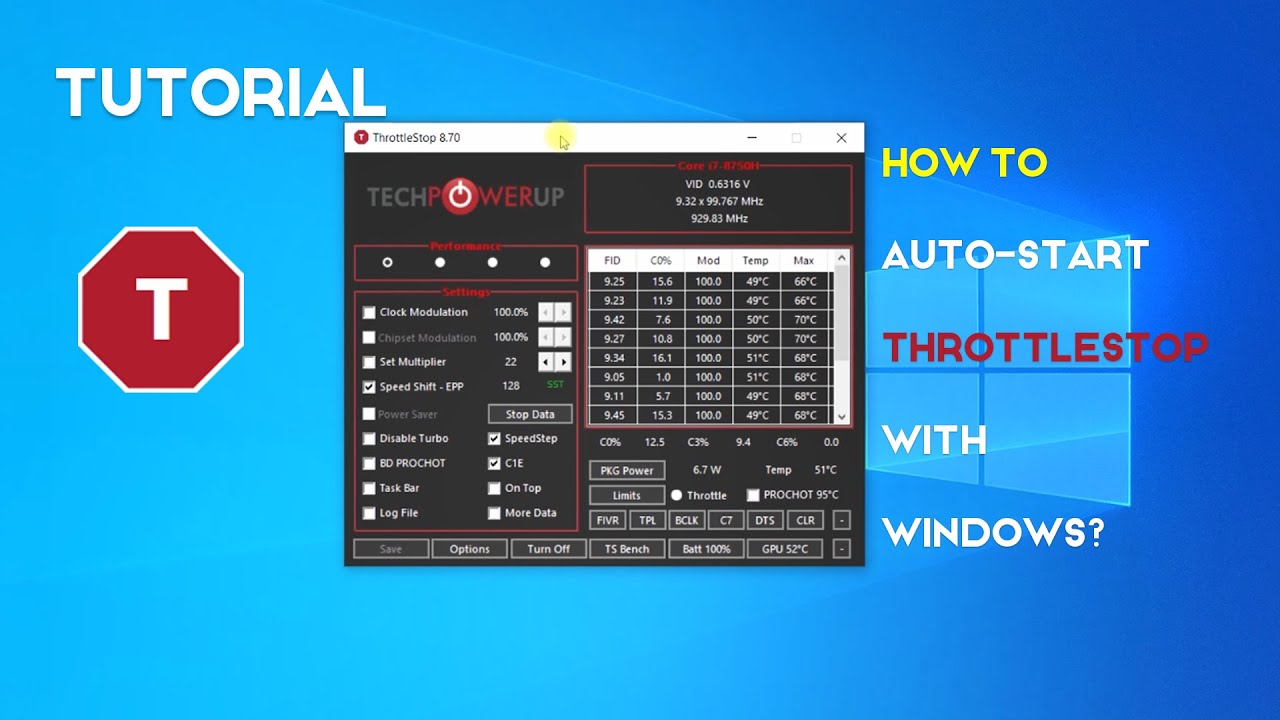 How to AutoStart ThrottleStop with Windows 10