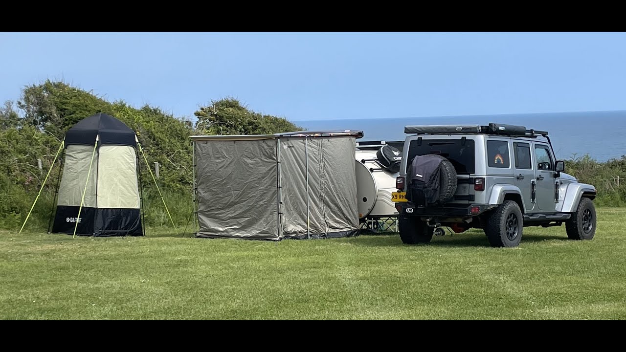 Trefalen Campsite with a Jeep Wrangler and Caretta Caravan - May 2025