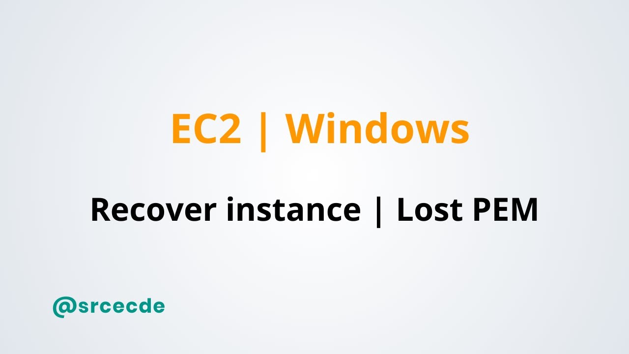 How do I recover windows EC2 instance if PEM file is lost
