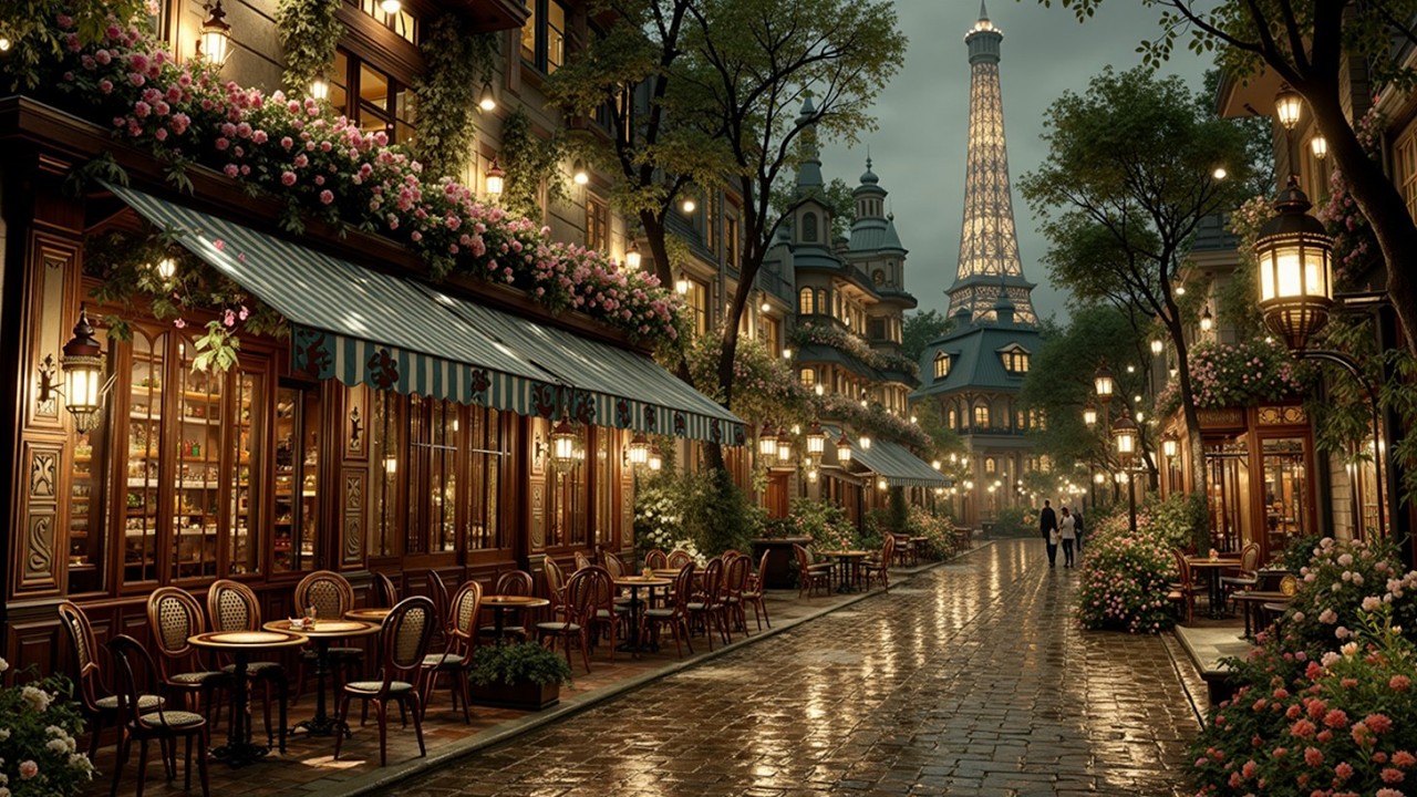 Mellow Instrumental Jazz Cafe Vibes Paris Eiffel Tower Study Work Music ☕