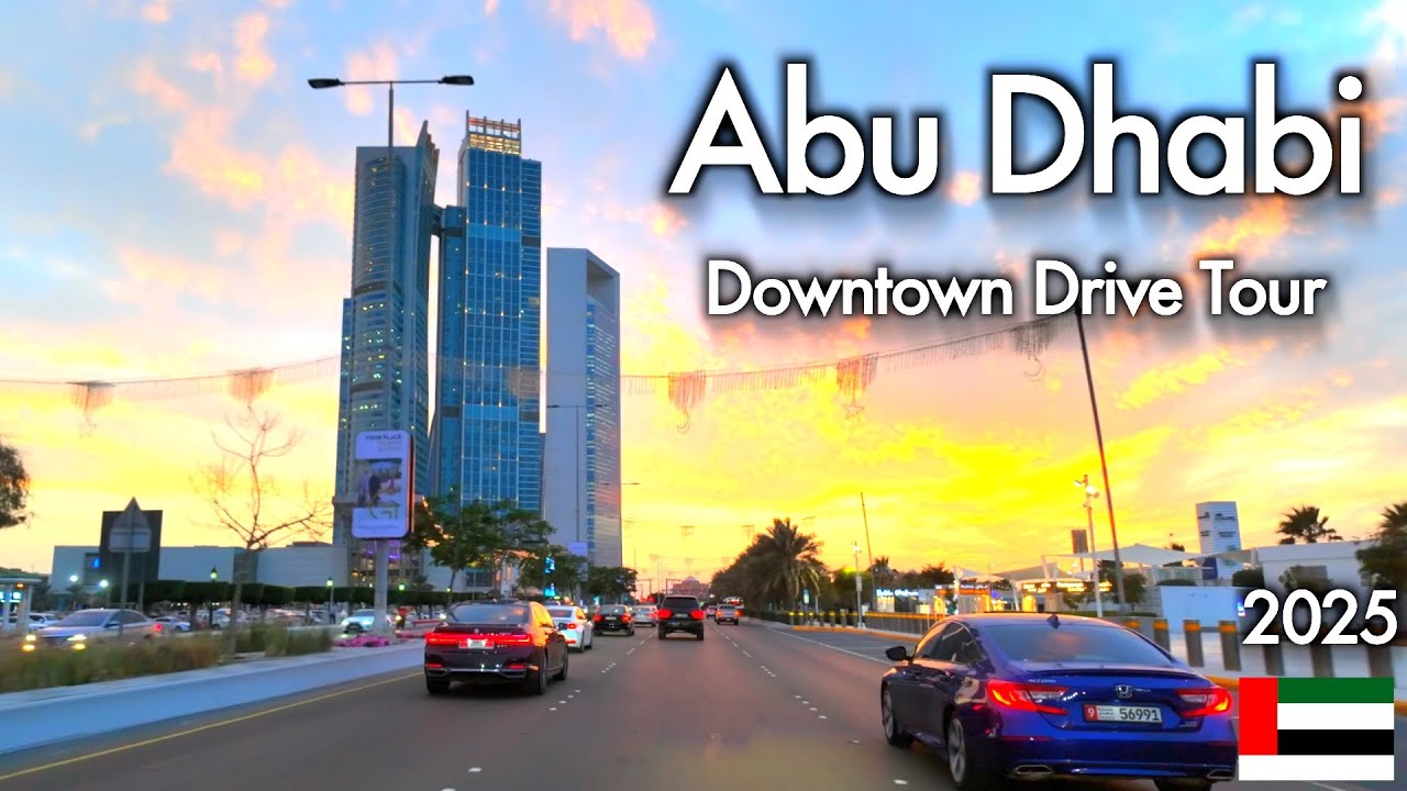 Abu Dhabi 4K Driving in Downtown, Drive with Calming Music HDR
