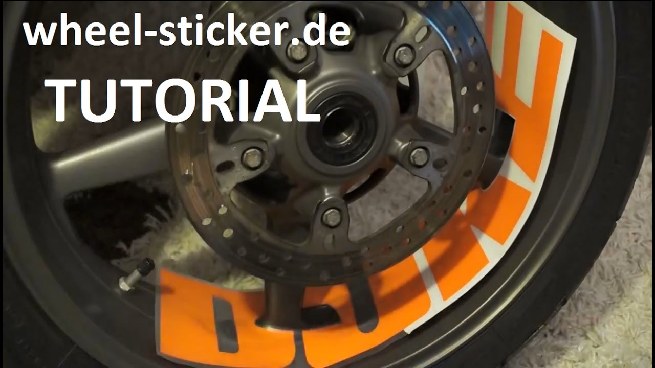 Felgenaufkleber anbringen KTM DUKE 690 990 RC4 RC8 Aufkleber Supermoto Felgen wheelsticker