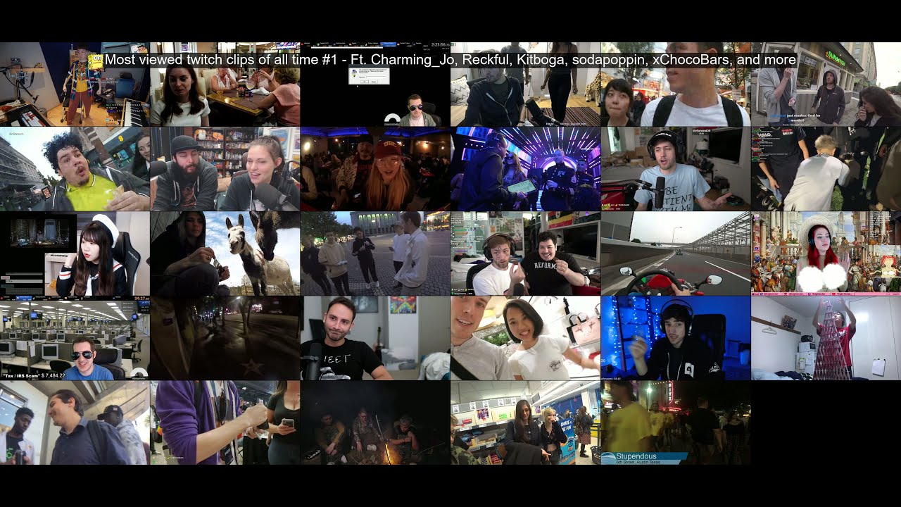 Most viewed twitch clips of all time #1 - Ft. Charming_Jo, Reckful, Kitboga, sodapoppin, xChocoBars