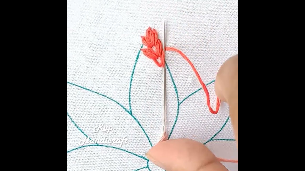 Flower Embroidery Design!! 3 Amazing Stitches Flower Hand Embroidery Tutorial Flower Embroidery-411